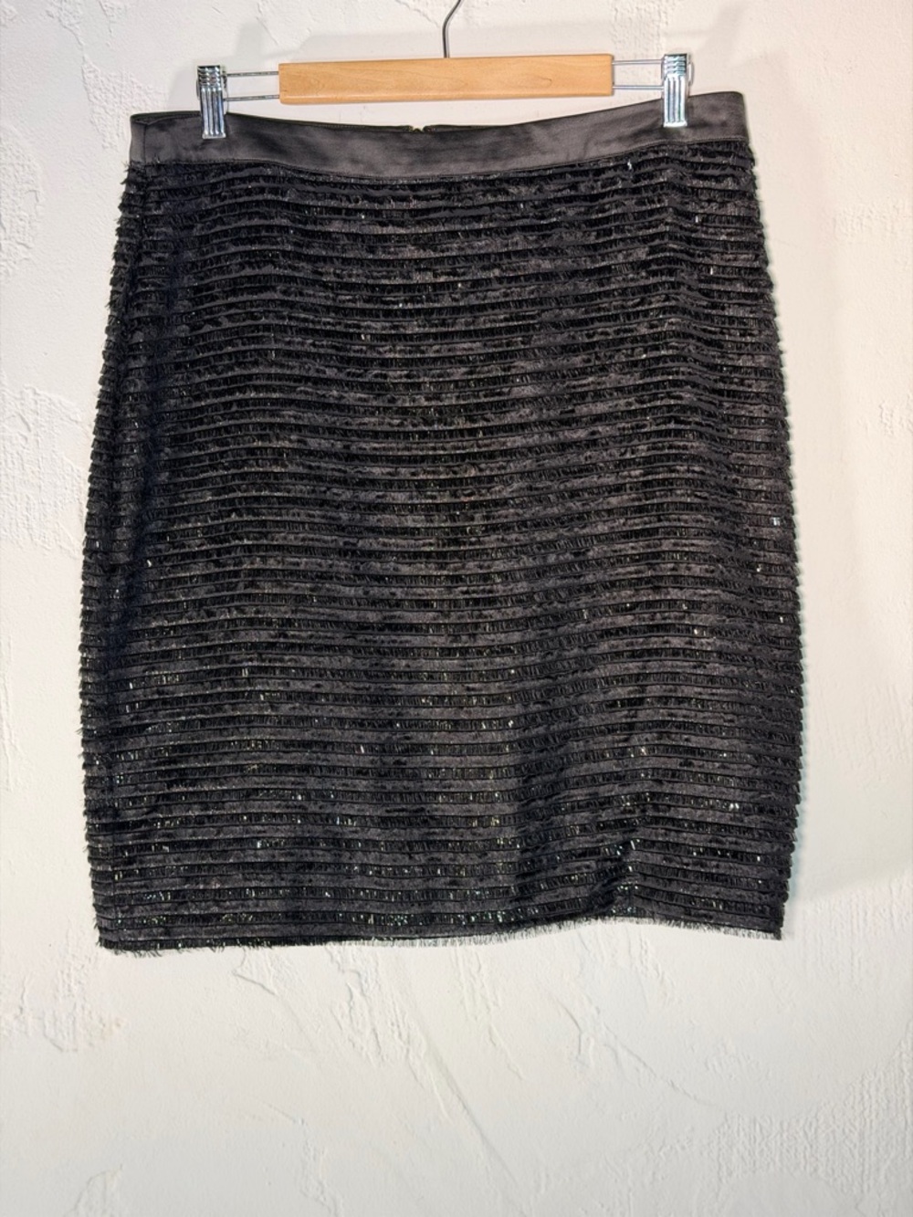 W by Worth Black Textured Fringe Knit Mini Skirt - Classic cocktail attire